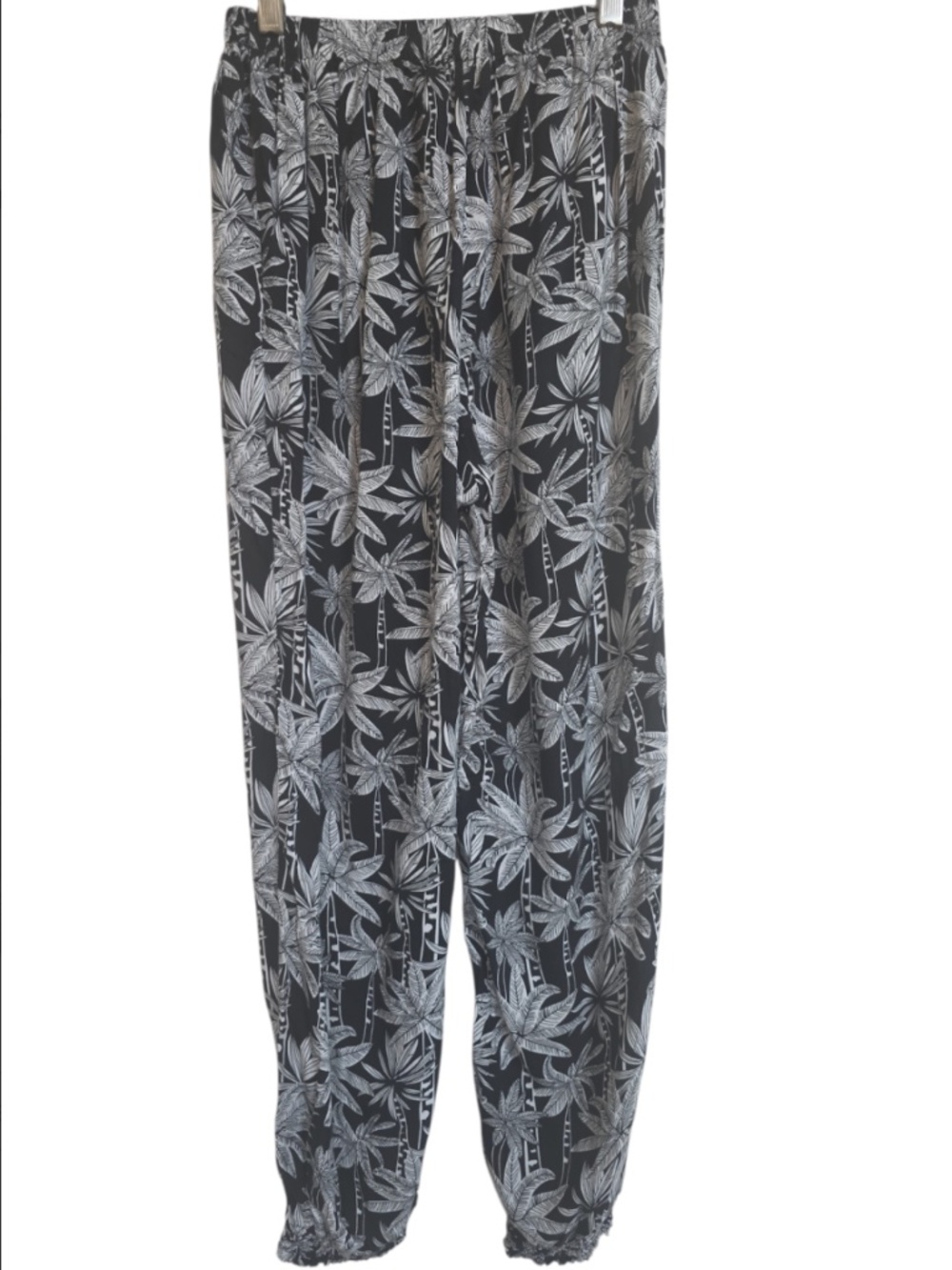 Molly Bracken Palm Print Monochrome Jogger Pants XS